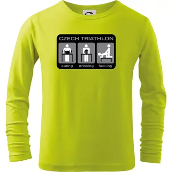 Dětská móda Czech triathlon (Hana-creative) - Triko dětské Long Sleeve - 122 cm/6 let ( Limetková )