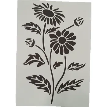 Šablona plastová pro kreativní tvoření - 15 x 21 - květina č.2