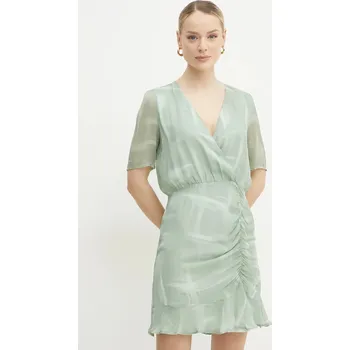 Dámské šaty Šaty Armani Exchange zelená barva, mini, XW000180 AF12051 XW000180.AF12051 97X, vel. 36