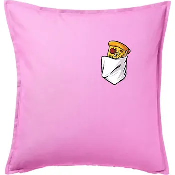 Polštář Pizza v kapse - Polštář 50x50 - 50x50 - Pouze potah ( Růžová )