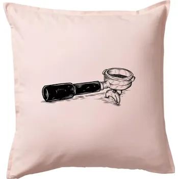 Polštář Páka kávovar - Polštář 50x50 - 50x50 - Včetně výplně ( Světle růžová )