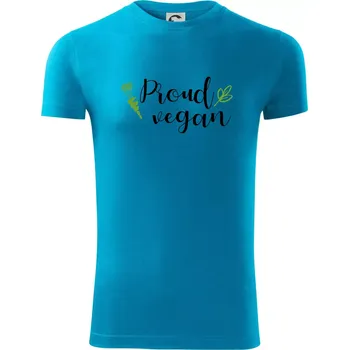Proud vegan - Viper FIT - Pánské zůžené tričko - S ( Světlý tyrkys )