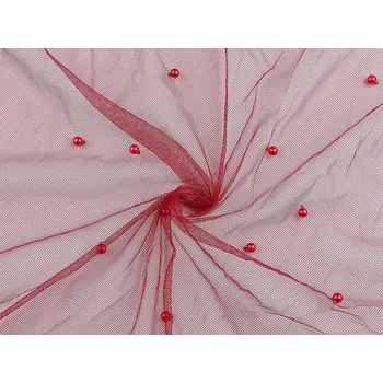 Tyl jemný s perlami