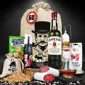 Dárkový potravinový koš Dárkové balení s Jameson whisky pro muže | Dárkový koš s Jameson whisky