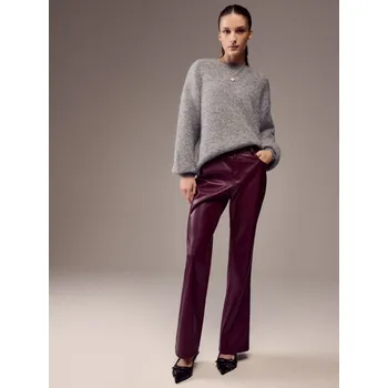 Dámská móda Kalhoty z imitace kůže - 38 - House - mahagon - 341HO-93X