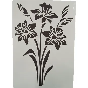 Šablona plastová pro kreativní tvoření - 15 x 21 - květina č.4