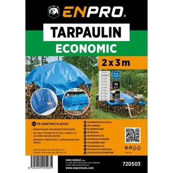 Krycí plachta Plachta zakrývací EKONOMIK, 2 x 3 m, 55 g/m², modrá, ENPRO