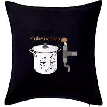 Polštář Recept houbová redukce - Polštář 50x50 - 50x50 - Pouze potah ( Černá )