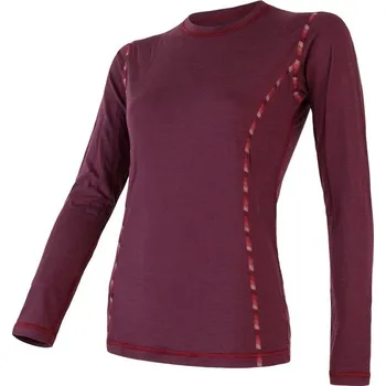 Dámské tričko triko dlouhé dámské SENSOR MERINO AIR vínové