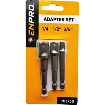 Bit SET adaptérů do vrtačky 1/4", 3/8", 1/2", ENPRO