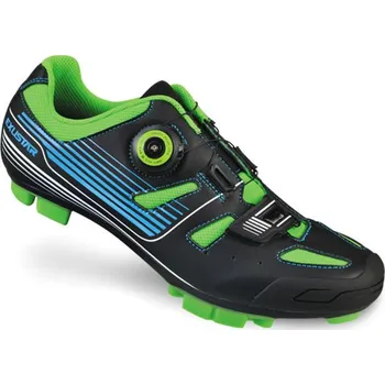 Pánské cyklistické tretry boty MTB EXUSTAR SM3136 černo/zelené