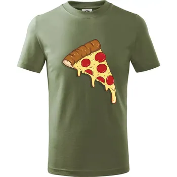 Chlapecké oblečení Pizza pro gurmány - Tričko dětské bavlněné - 98 cm / 2 roky ( Khaki )