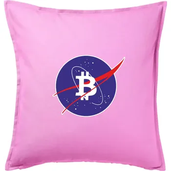Polštář Bitcoin jiný vesmír - Polštář 50x50 - 50x50 - Pouze potah ( Růžová )