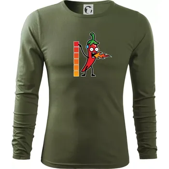 Pánské oblečení Stupnice pálivé - Triko s dlouhým rukávem FIT-T long sleeve - M ( Khaki )