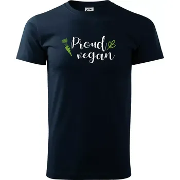 Pánské tričko Proud vegan - Triko extra velké (5-8XL) - 7XL ( Námořní modrá (velmi tmavá - téměř černá) )
