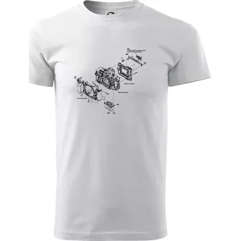 Pánské tričko Nákres Digitální fotoaparát - Triko extra velké (5-8XL) - 6XL ( Bílá )