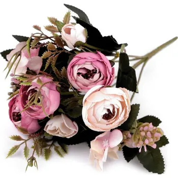 umělá květina Umělá kytice pryskyřník, barva 3 růžová sv.