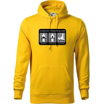 Pánská mikina Czech triathlon (Hana-creative) - Mikina pánská Cape s kapucí - M ( Žlutá )