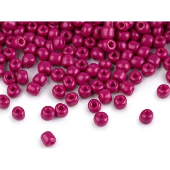 Dětské navlékací korálky Rokajl 6/0 - 4 mm neprůhledný, malé, PP62 pink