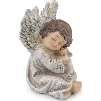 Vánoční dekorace Dekorace anděl, barva béžovobílá zlatá