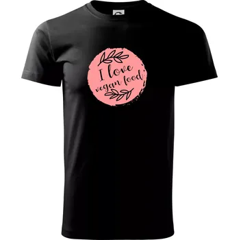 Pánské tričko I love vegan food - Triko extra velké (5-8XL) - 7XL ( Černá )
