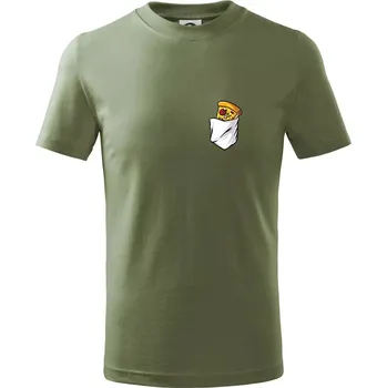 Pizza v kapse - Tričko dětské bavlněné - 158 cm/12 let ( Khaki )