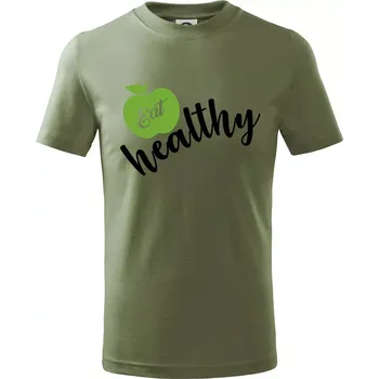 Eat Healthy - Tričko dětské bavlněné - 122 cm/6 let ( Khaki )