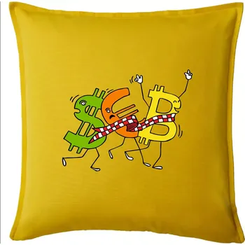 Polštář Bitcoin (Pecka design) - Polštář 50x50 - 50x50 - Pouze potah ( Žlutá )