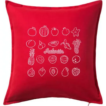 Polštář Frutarián ovoce ve čtverci - Polštář 50x50 - 50x50 - Pouze potah ( Červená )