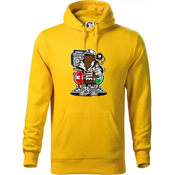 Pánská mikina Čokoláďák - Mikina pánská Cape s kapucí - 4XL ( Žlutá )