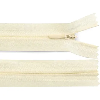 Zip Spirálový zip skrytý No 3 délka 45 cm, malé, 103 krémová nejsvět.