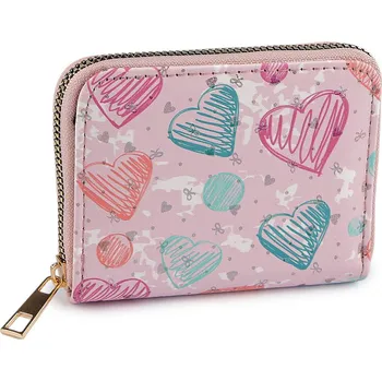 Dívčí peněženka srdce 9x11 cm, malé, 1 růžová sv.