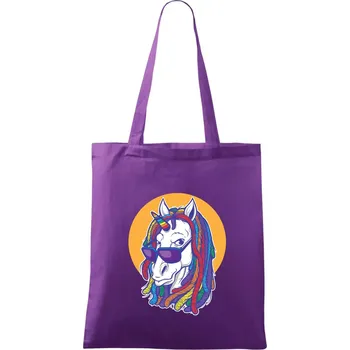 Rasta unicorn - Taška bavlněná - 42 x 38 cm ( Fialová )