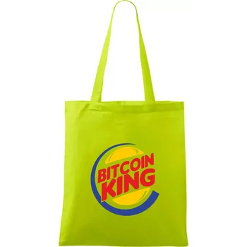 Nákupní taška Bitcoin King - Taška bavlněná - 42 x 38 cm ( Limetková )