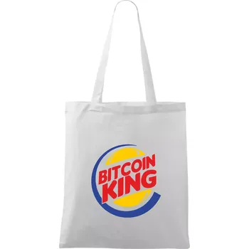Bitcoin King - Taška bavlněná - 42 x 38 cm ( Bílá )