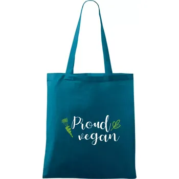 Proud vegan - Taška bavlněná - 42 x 38 cm ( Petrolejová )