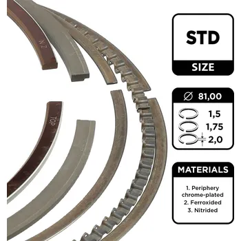 Píst motoru Sada pístních kroužků ET ENGINETEAM R1005100