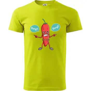 Pánské tričko Chilli bang bang - Klasické pánské triko vyšší gramáže - XL ( Limetková )
