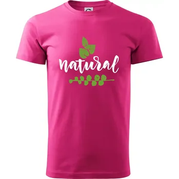 Pánská móda Natural - nápis v listech - Klasické pánské triko vyšší gramáže - 2XL ( Purpurová )