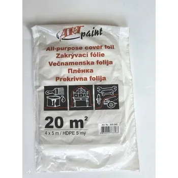 Fólie zakrývací HDPE, 5 µm, 4 x 5 m, průsvitná