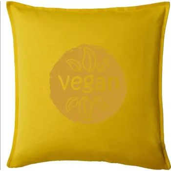 Polštář Vegan hnědá kruh - Polštář 50x50 - 50x50 - Pouze potah ( Žlutá )