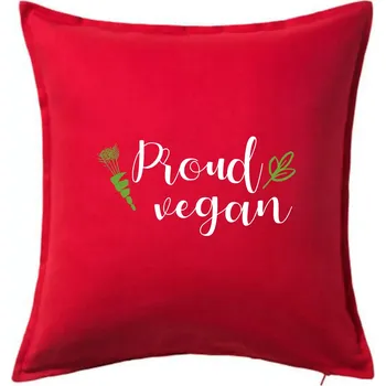 Polštář Proud vegan - Polštář 50x50 - 50x50 - Pouze potah ( Červená )