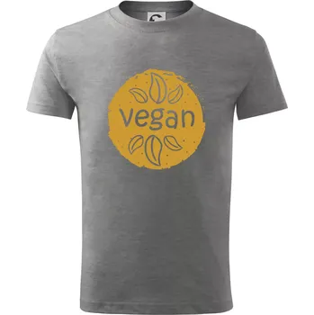 Vegan hnědá kruh - Tričko dětské bavlněné - 98 cm / 2 roky ( Tmavě šedý melír )