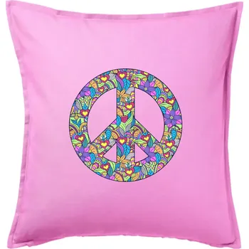 Polštář Peace symbol mandela - Polštář 50x50 - 50x50 - Pouze potah ( Růžová )