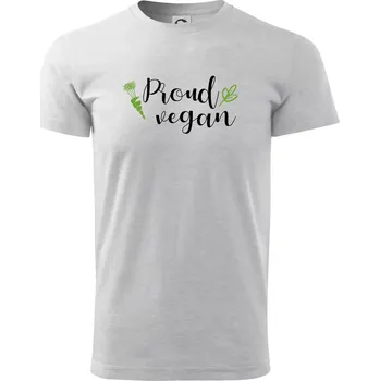 Proud vegan - Triko extra velké (5-8XL) - 7XL ( Světlešedý Melír )