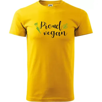 Pánské tričko Proud vegan - Klasické pánské triko vyšší gramáže - XS ( Žlutá )