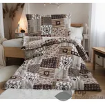 Mikroplyšové povlečení EXCLUSIVE 140x200+70x90 Patchwork béžový