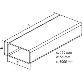Stavební materiál Kanál plochý V, 110 x 55 x 1000 mm 0632