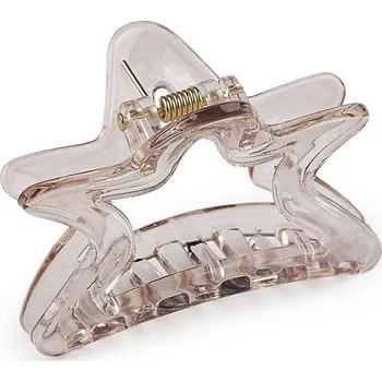 Skřipec do vlasů srdce - 1 transparent béžová světlá