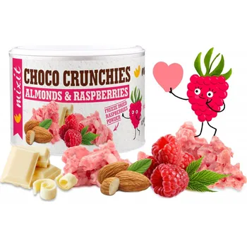 Čokoláda crunchies Mixit malinové čokohrudky s mandlemi 140g